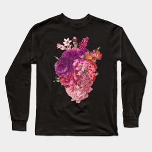 Blooming Roses Heart Long Sleeve T-Shirt